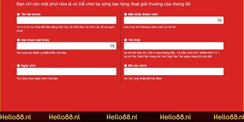 Hướng dẫn đăng ký Hello88