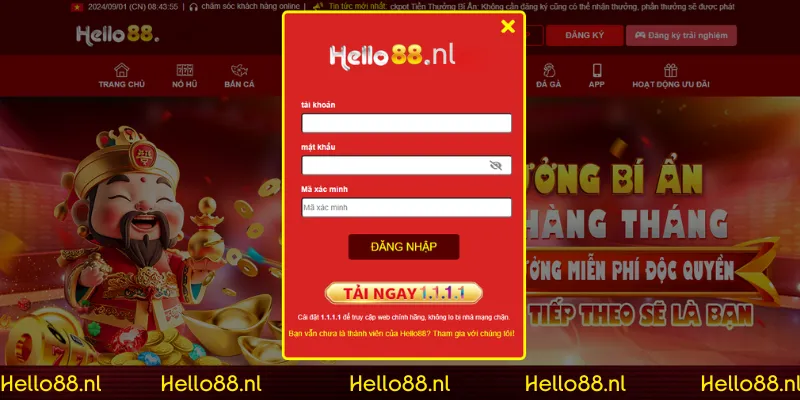 Hướng dẫn đăng nhập Hello88